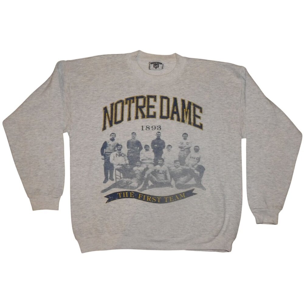 Vintage 90s Notre Dame Football 1893 The First Team Lee Sweatshirt Men's Large